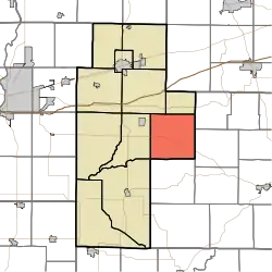 Location of Washington Township in Clay County