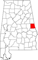 State map highlighting Chambers County