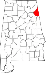 State map highlighting Cherokee County