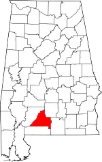 Map of Alabama highlighting Conecuh County