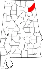 State map highlighting DeKalb County