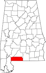 State map highlighting Escambia County