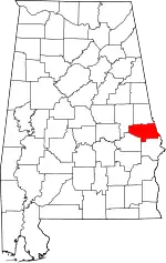 State map highlighting Lee County