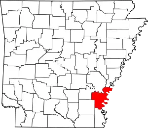 State map highlighting Desha County