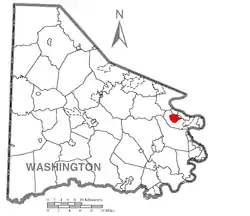 Location of Baidland in Washington County