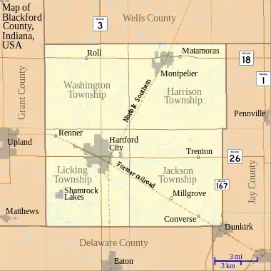 Trenton is located in Blackford County, Indiana