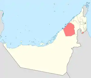 Map showing the location of Ras Al Khor