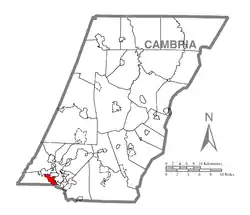 Location within Cambria County