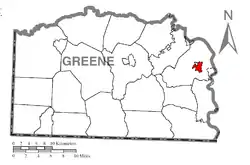 Location of Fairdale in Greene County