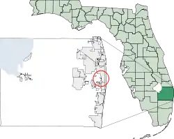 Location of Cloud Lake in Palm Beach County, Florida