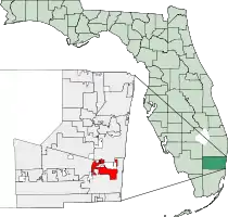 Location of Dania Beach in Broward County, Florida