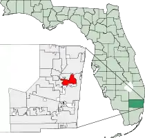 Location of Oakland Park in Broward County, Florida