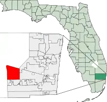 Location within Broward County and the state of Florida.