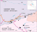 Map showing the location of Aghjots Vank in relation to the villages of Garni and Goght