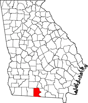 Map of Georgia highlighting Brooks County