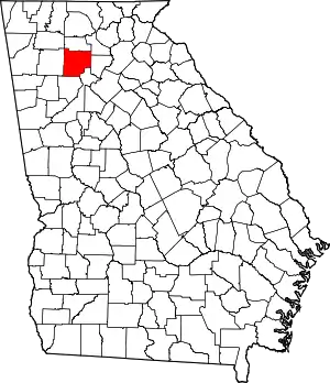 State map highlighting Cherokee County