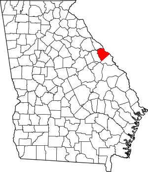 State map highlighting Columbia County