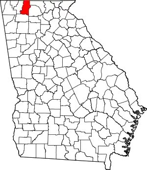 State map highlighting Murray County