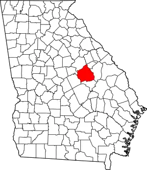 Map of Georgia highlighting Washington County