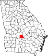 Map of Georgia highlighting Wilcox County