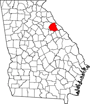 State map highlighting Wilkes County