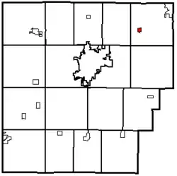 Map of Hancock County, Ohio Highlighting Arcadia