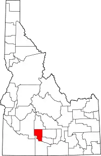 Map of Idaho highlighting Gooding County