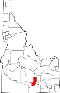 Map of Idaho highlighting Minidoka County