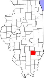 Clay County's location in Illinois