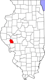 Map of Illinois highlighting Scott County