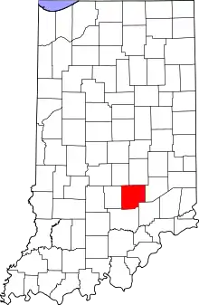 State map highlighting Bartholomew County