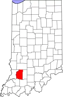 State map highlighting Daviess County