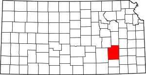 State map highlighting Greenwood County