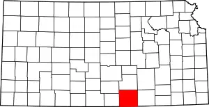 State map highlighting Sumner County