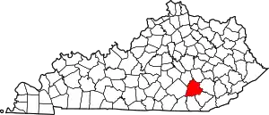 State map highlighting Laurel County