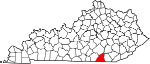 State map highlighting McCreary County