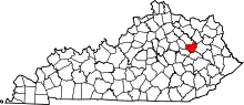 State map highlighting Menifee County