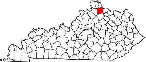 State map highlighting Pendleton County