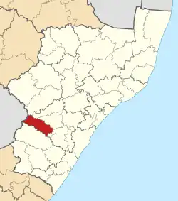 Location in KwaZulu-Natal