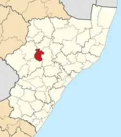 Location in KwaZulu-Natal