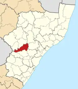 Location in KwaZulu-Natal