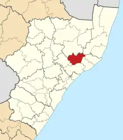 Location in KwaZulu-Natal