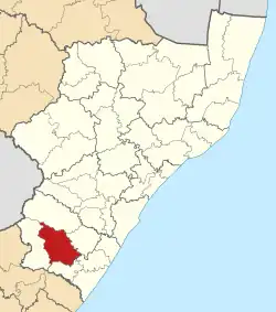 Location in KwaZulu-Natal