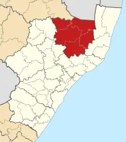 Location in KwaZulu-Natal