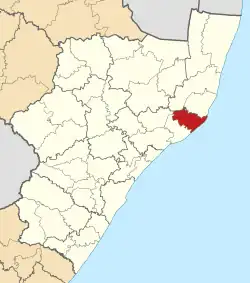 Location in KwaZulu-Natal