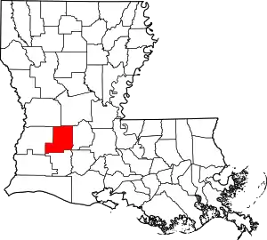 State map highlighting Allen Parish