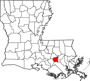 Map of Louisiana highlighting St. James Parish