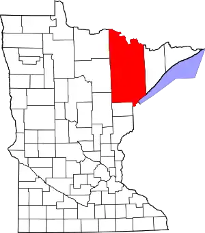 Map of Minnesota highlighting St. Louis County