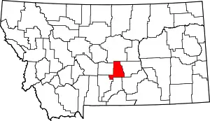 Map of Montana highlighting Golden Valley County