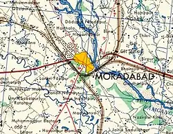 Map of Moradabad (1955)